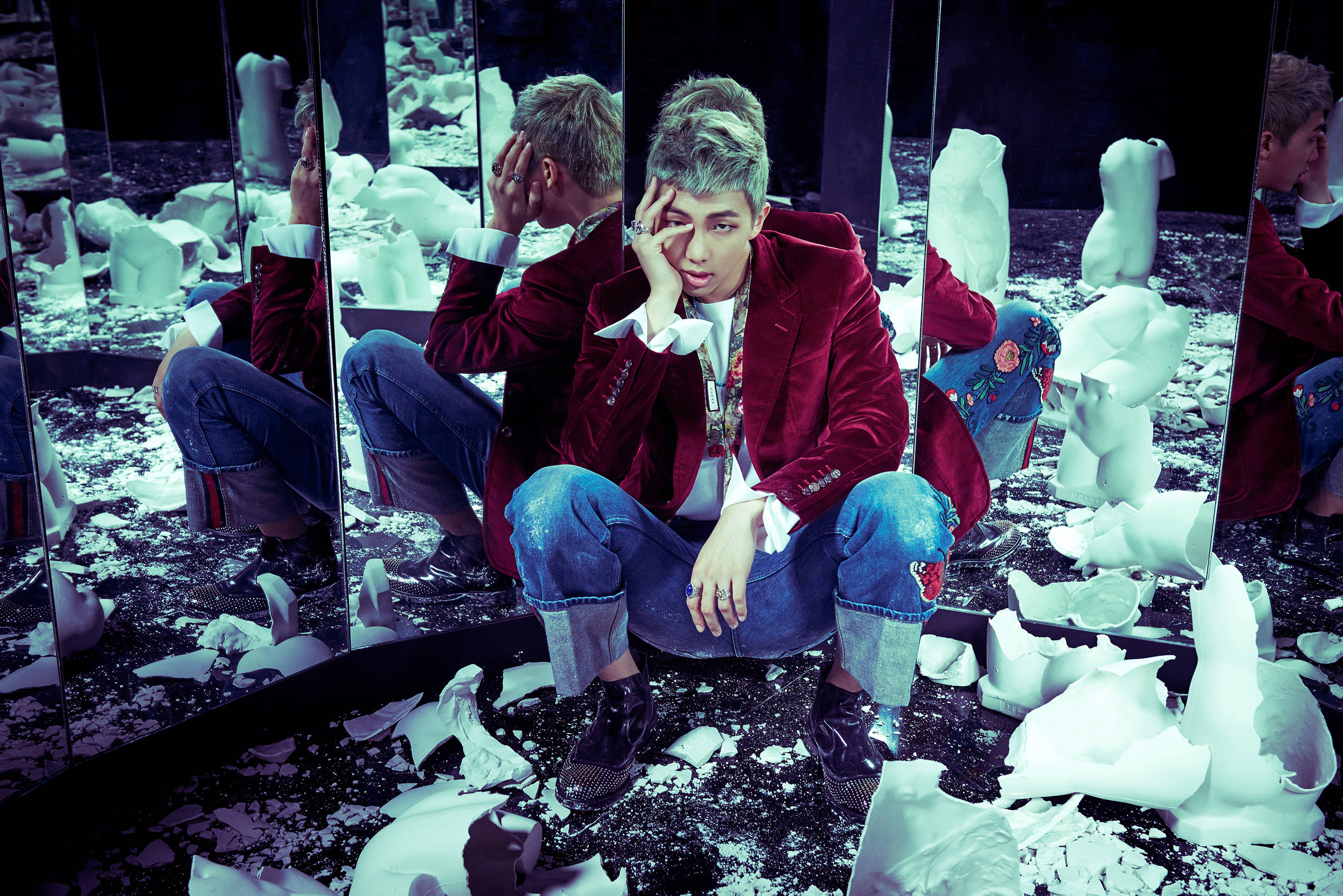 Æstetisk BTS RM Spejlrum Wallpapers