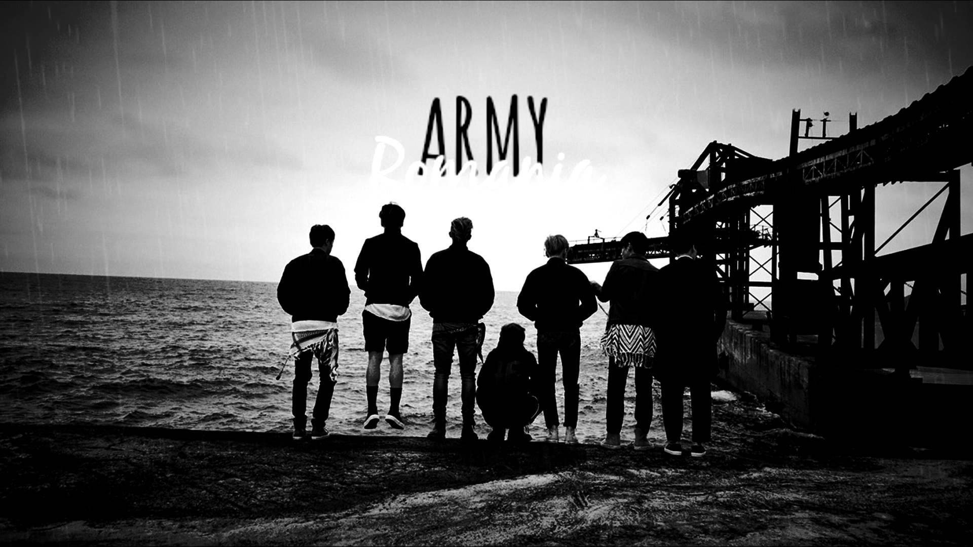 Æstetisk BTS Sort og Hvid Wallpapers