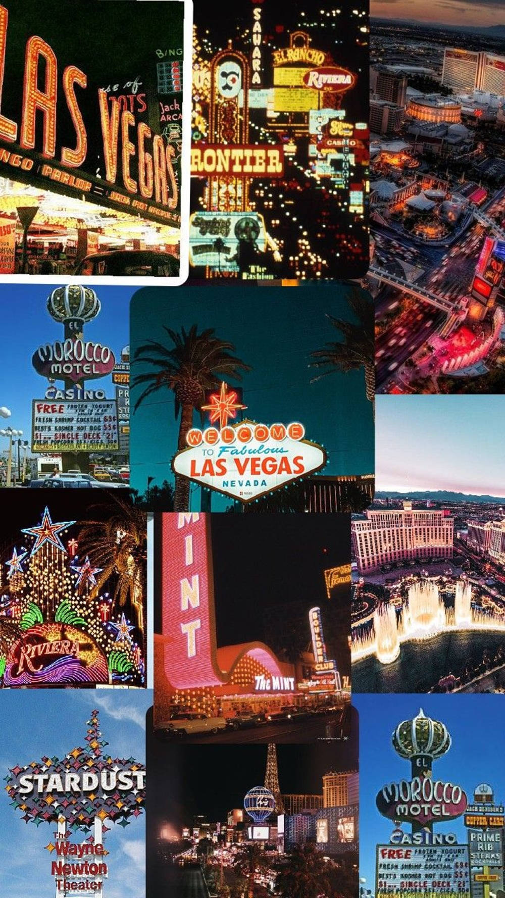Æstetisk collage fra Las Vegas iPhone Wallpapers