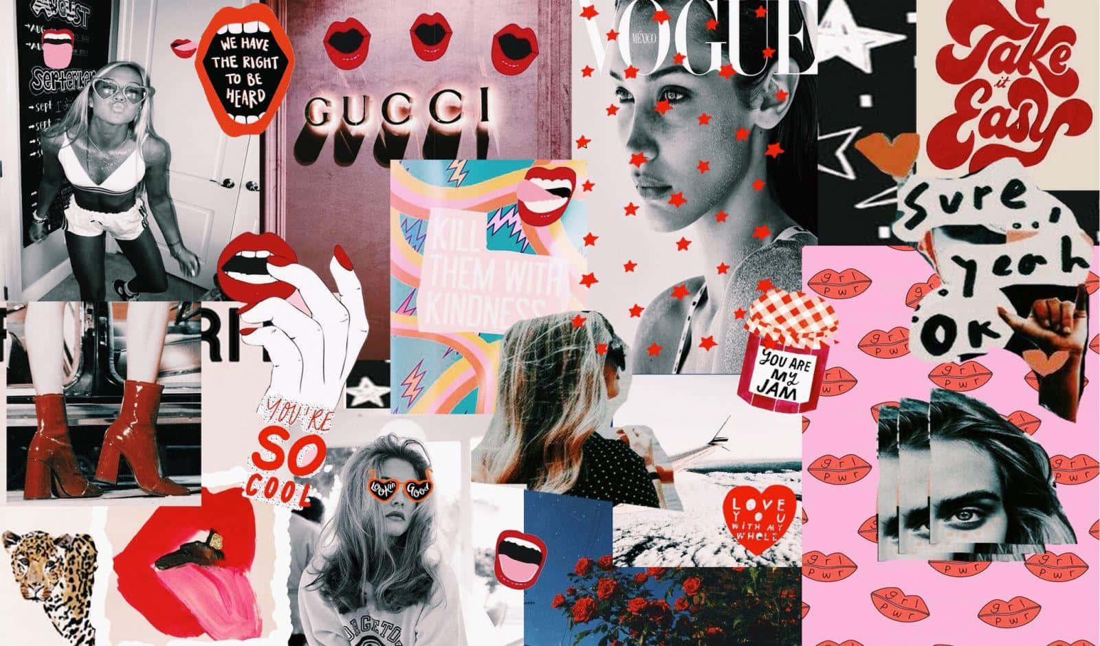 Æstetisk Collage Mesterværk Wallpapers