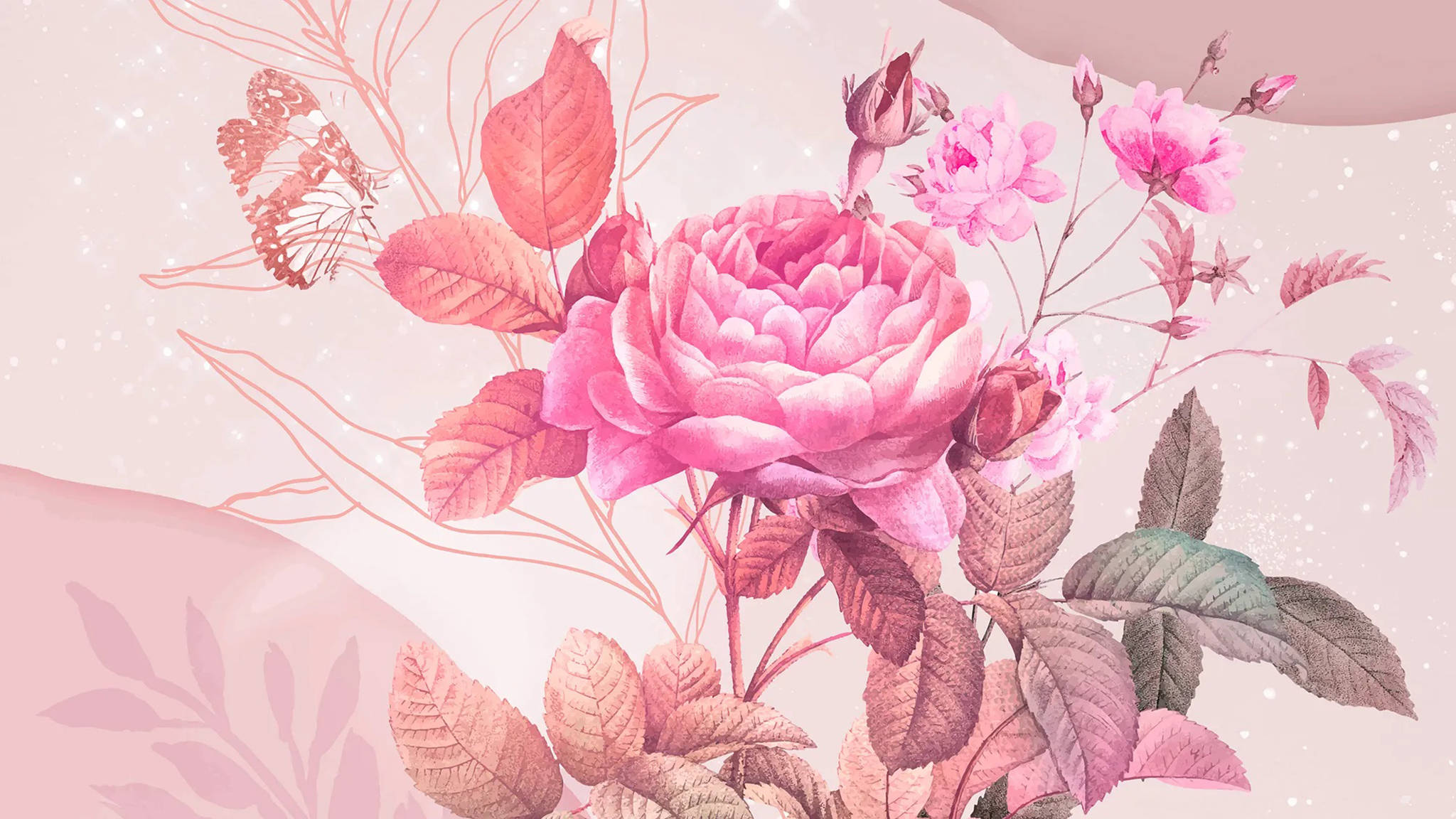 Æstetisk desktop rose maleri Wallpapers