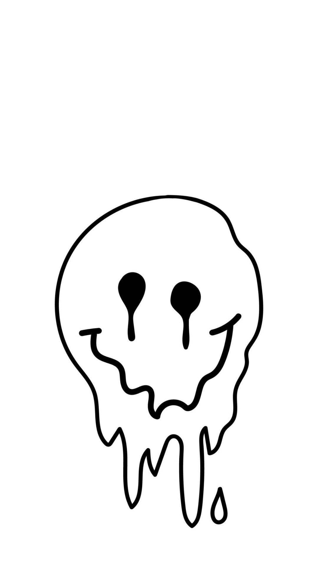 Æstetisk hvidt dryppende smiley Wallpapers