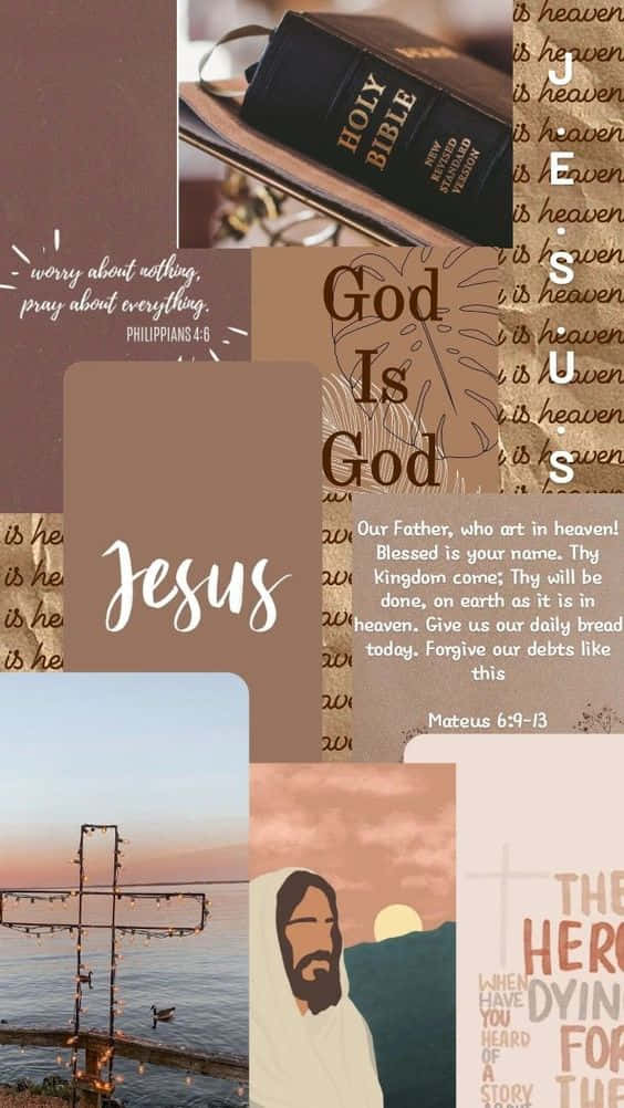 Æstetisk Jesus brun collage Wallpapers