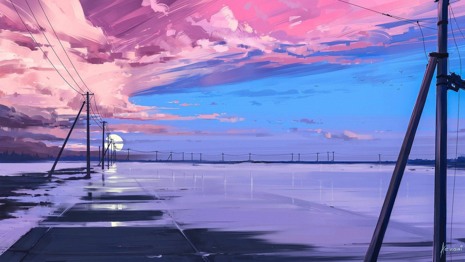 Æstetisk kunst pastel landskab Wallpapers