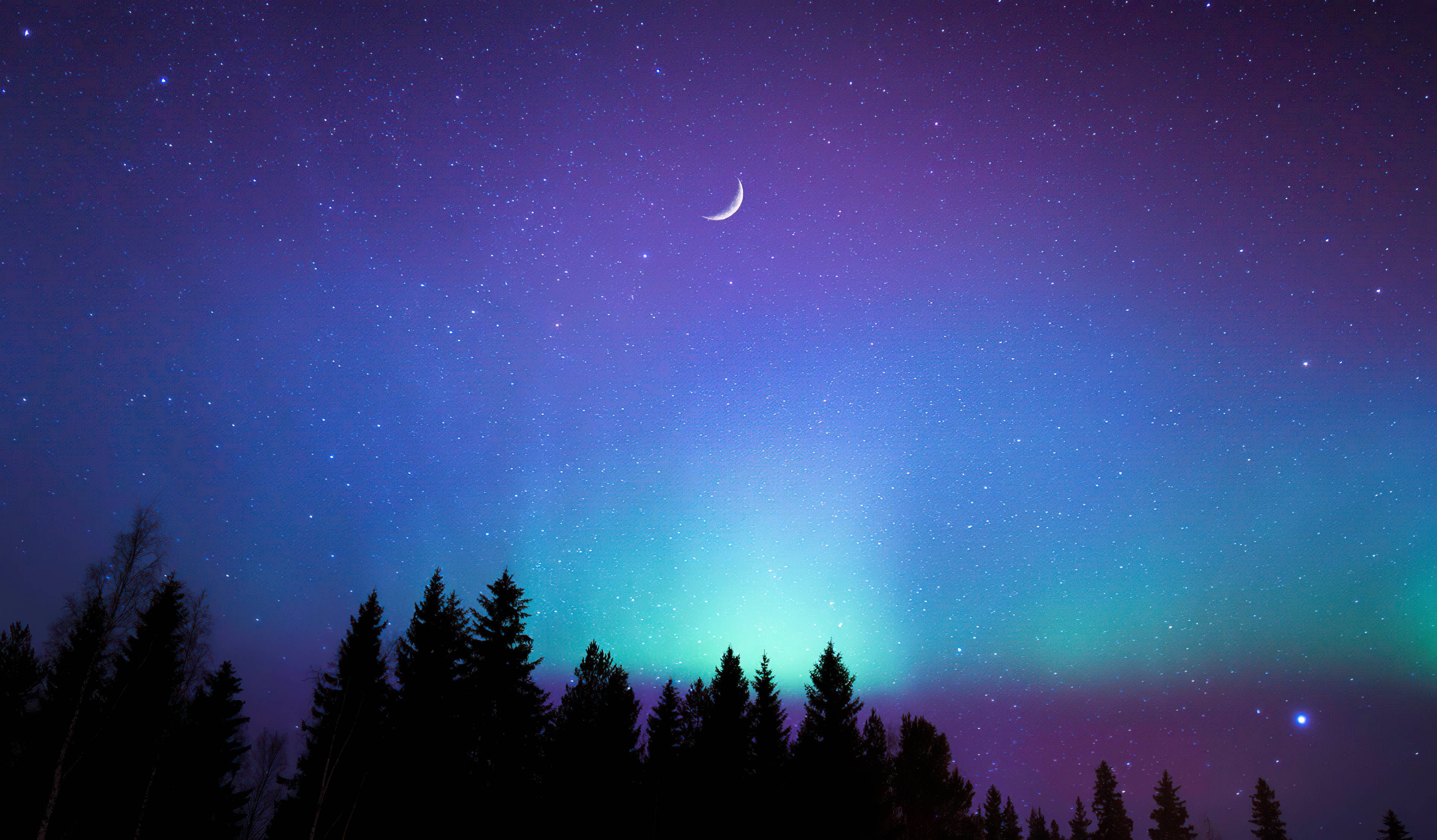 Æstetisk måne på himlen Wallpapers