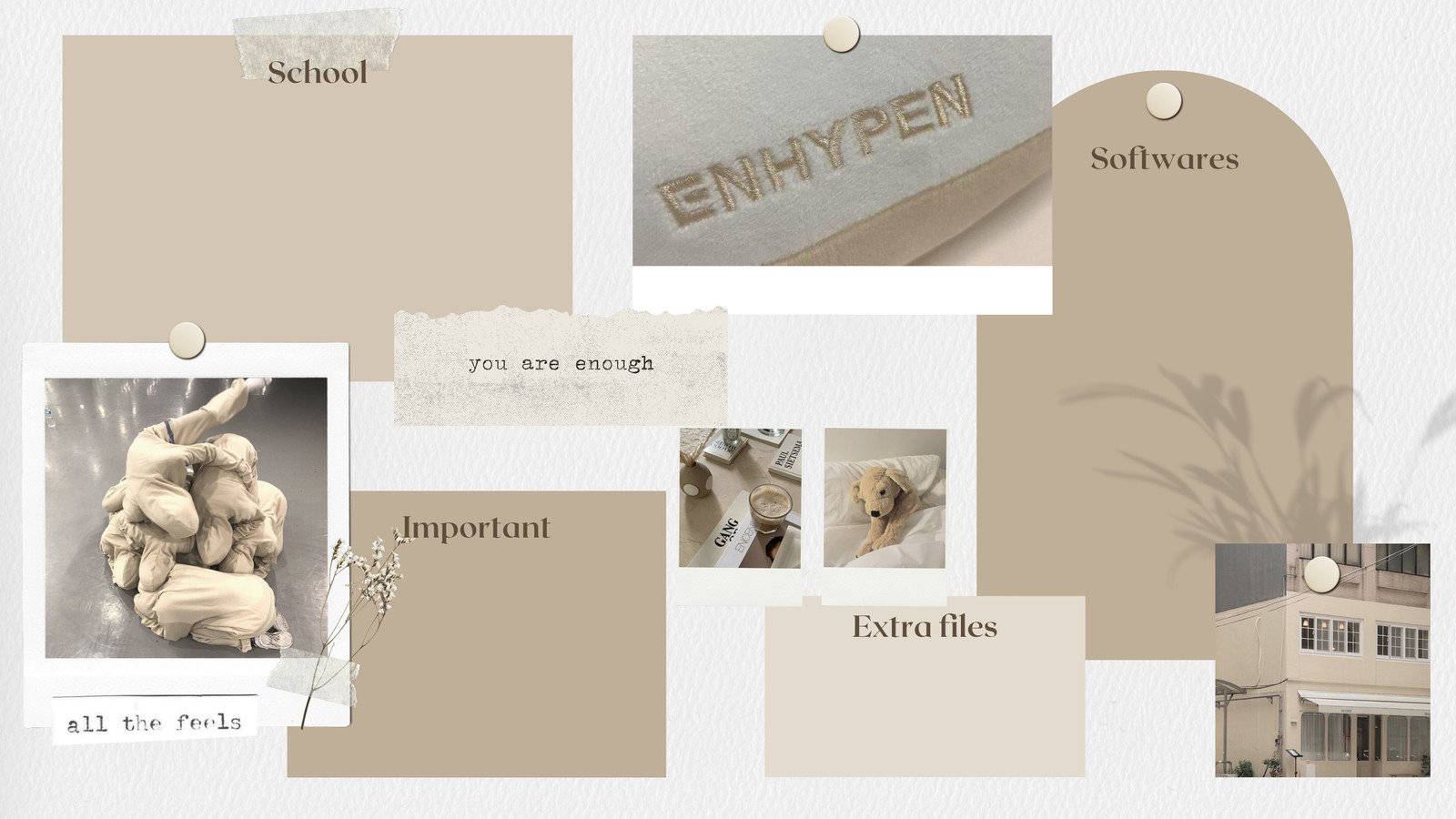Æstetisk moodboard som neutral baggrund Wallpapers