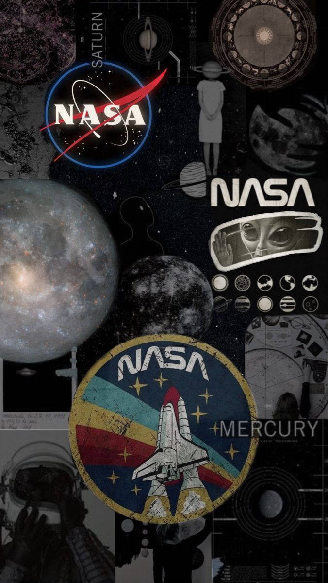 Æstetisk NASA-collage til iPhone Wallpapers