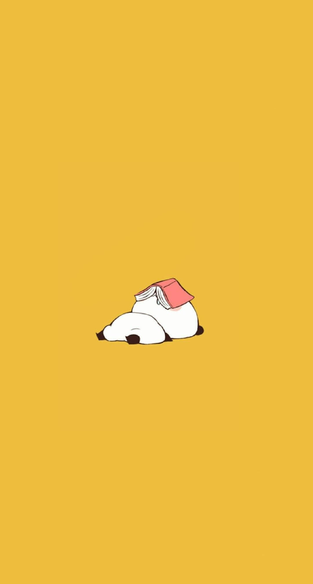 Æstetisk panda med bog over ansigtet Wallpapers