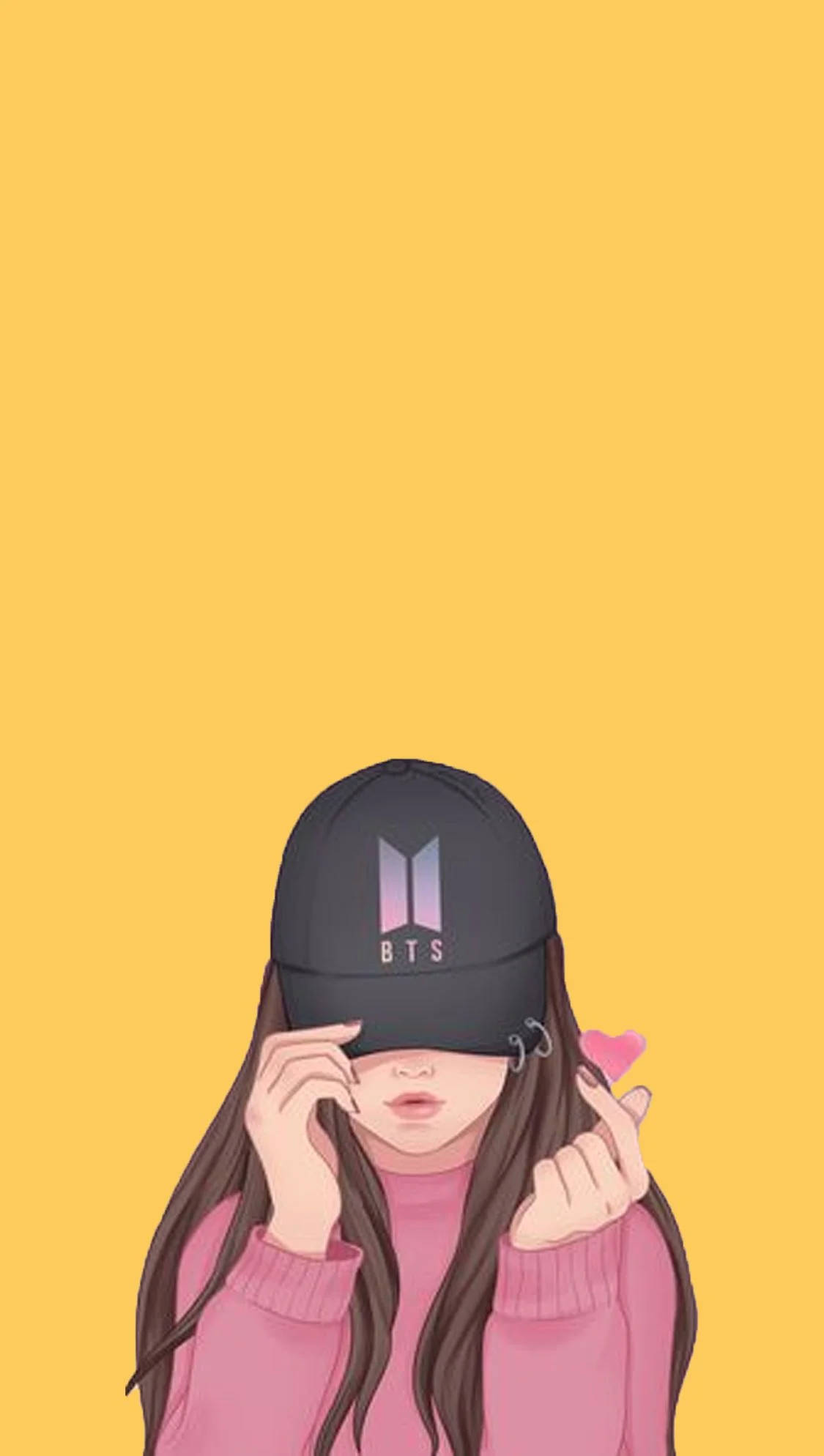 Æstetisk pige i BTS-kasket Wallpapers
