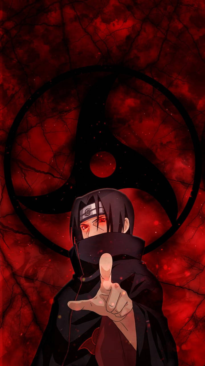 Æstetisk Sasuke i rødt abstrakt Wallpapers