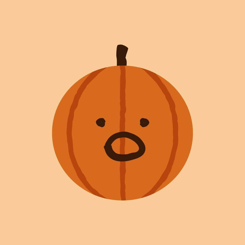 Æstetisk sød Halloween-græskar med chokeret ansigt Wallpapers