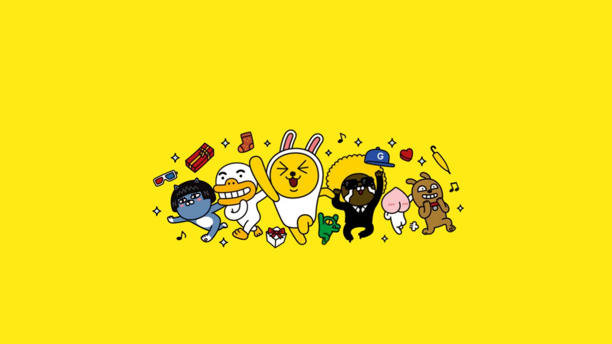 Æstetisk skrivebord Kakao Friends Wallpapers