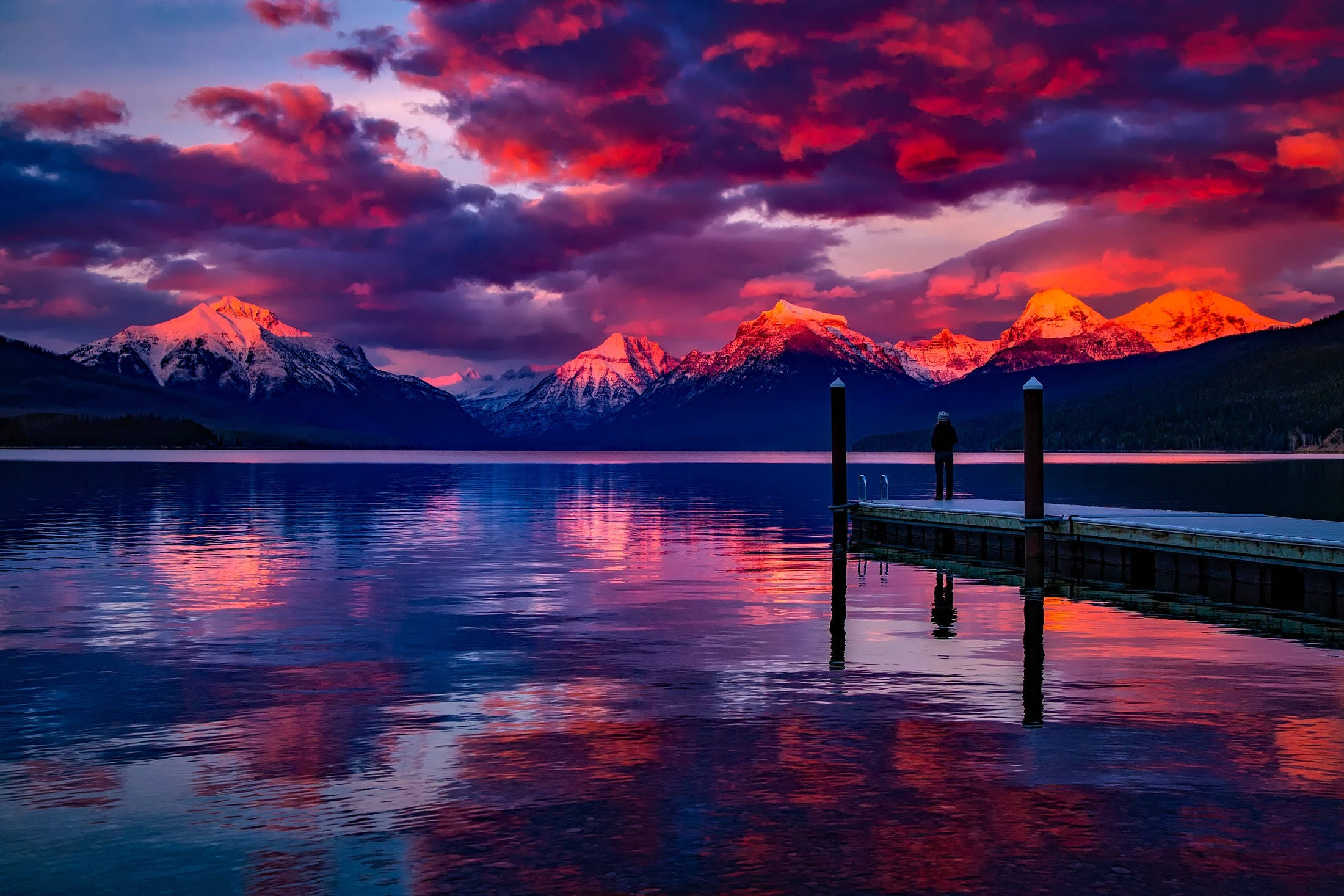 Æstetisk skrivebord Lake McDonald Wallpapers
