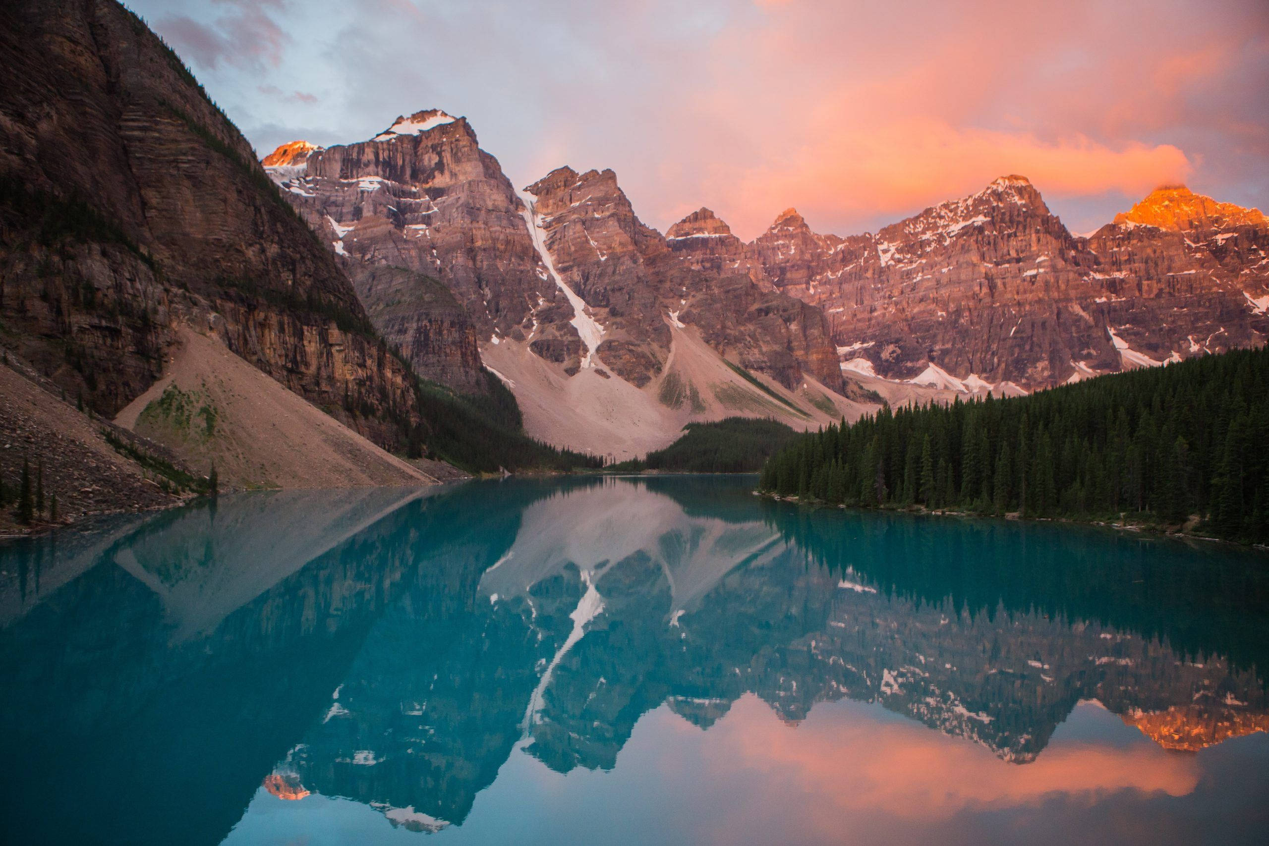 Æstetisk skrivebordsbaggrund Moraine Lake Wallpapers
