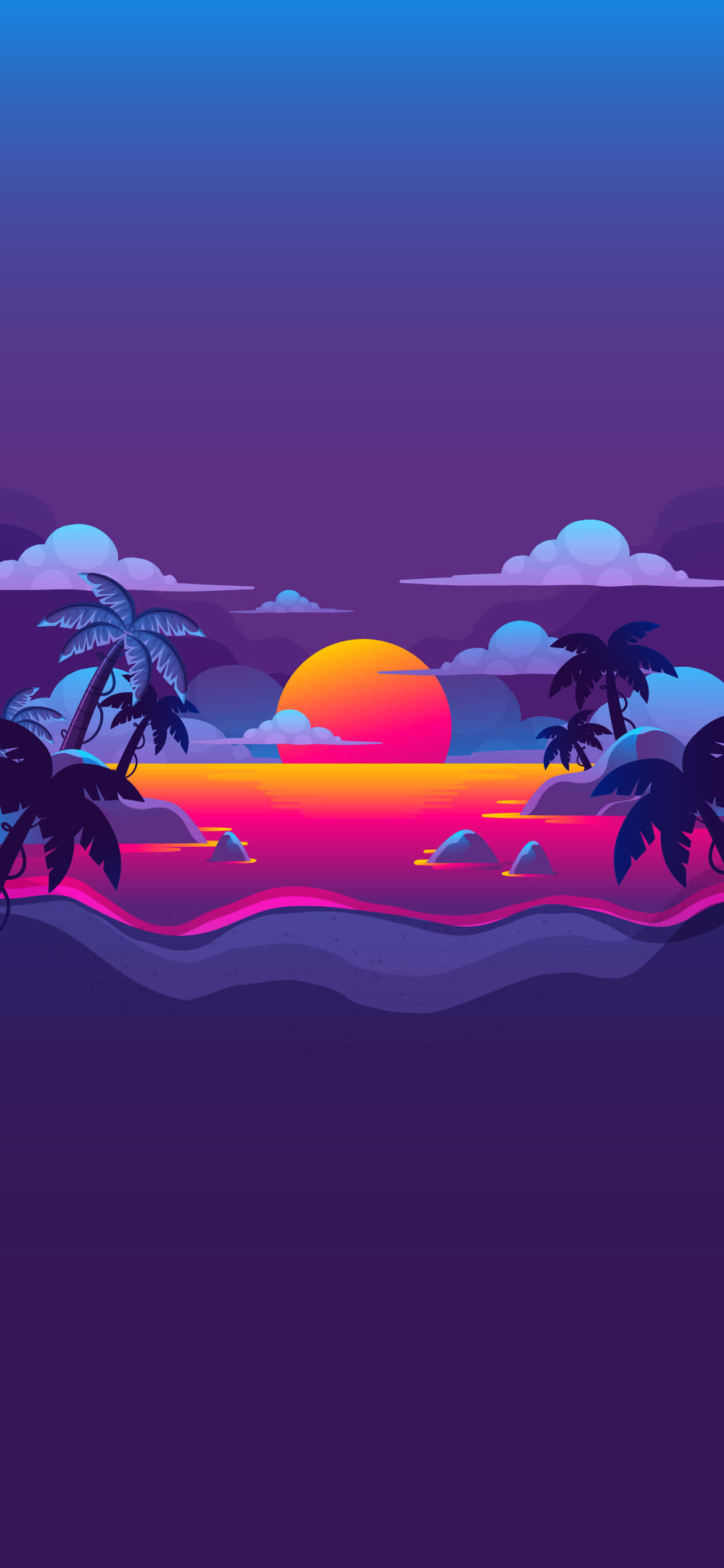 Æstetisk Sommerbillede Strand Solnedgang Wallpapers