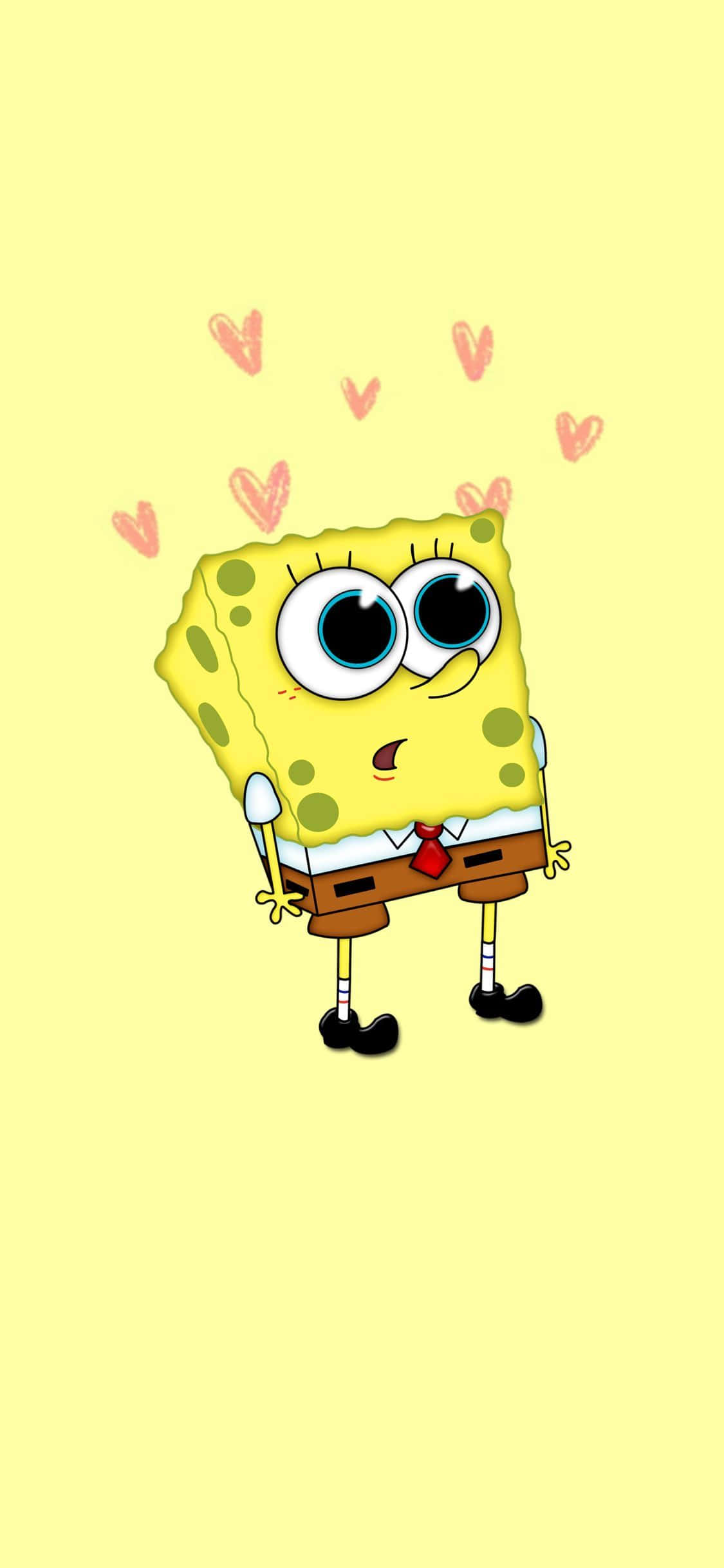 Æstetisk SvampeBob med mini hjerter Wallpapers
