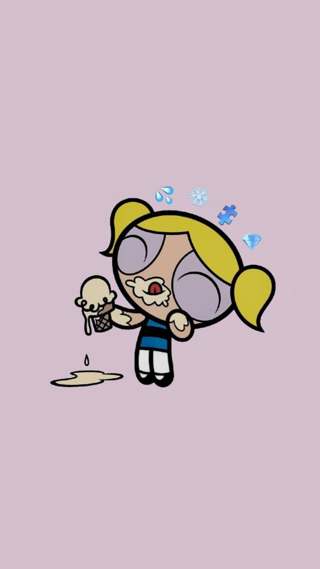 Æstetisk tegneserie Powerpuff Girl Bubbles Wallpapers