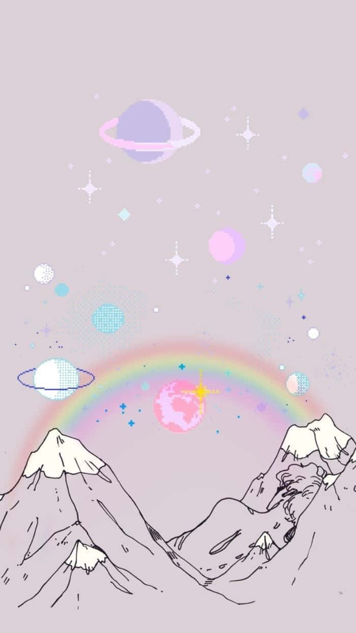 Æstetisk Telefonbaggrund: Drømmende Pastelhimmel med Bløde Skyer Wallpapers