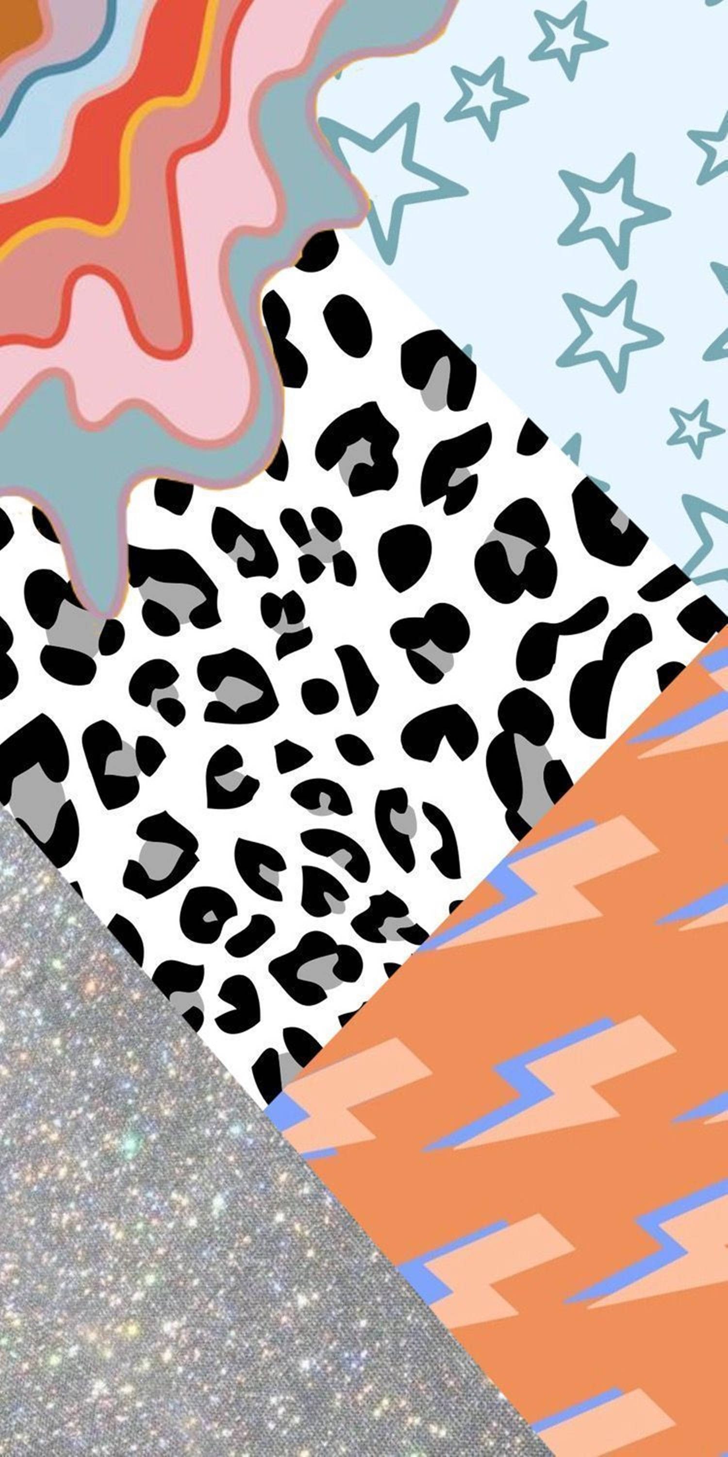 Æstetisk VSCO Collage med Kontrasterende Mønstre Wallpapers