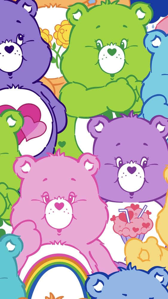 Æstetiske Care Bears farverige bjørne Wallpapers