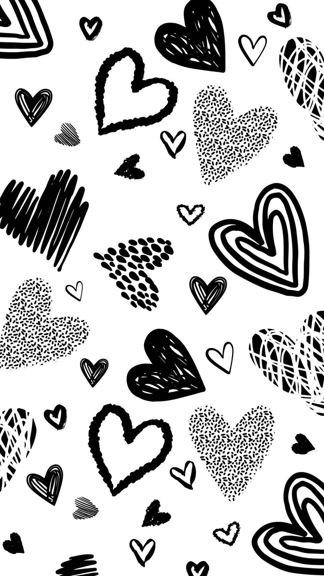Æstetiske hvide hjerter Wallpapers