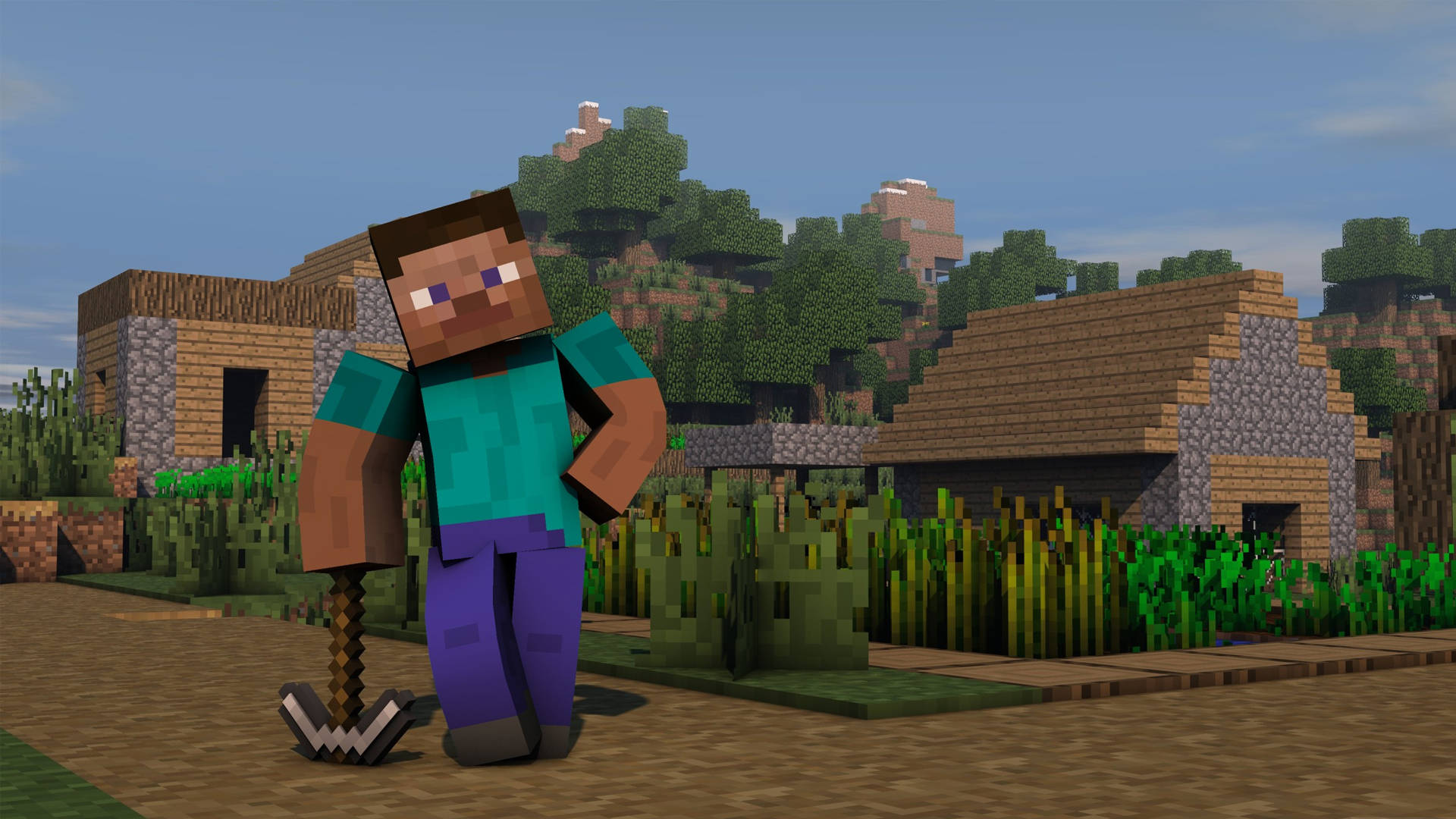 Steve med jernhakke Minecraft HD Wallpapers