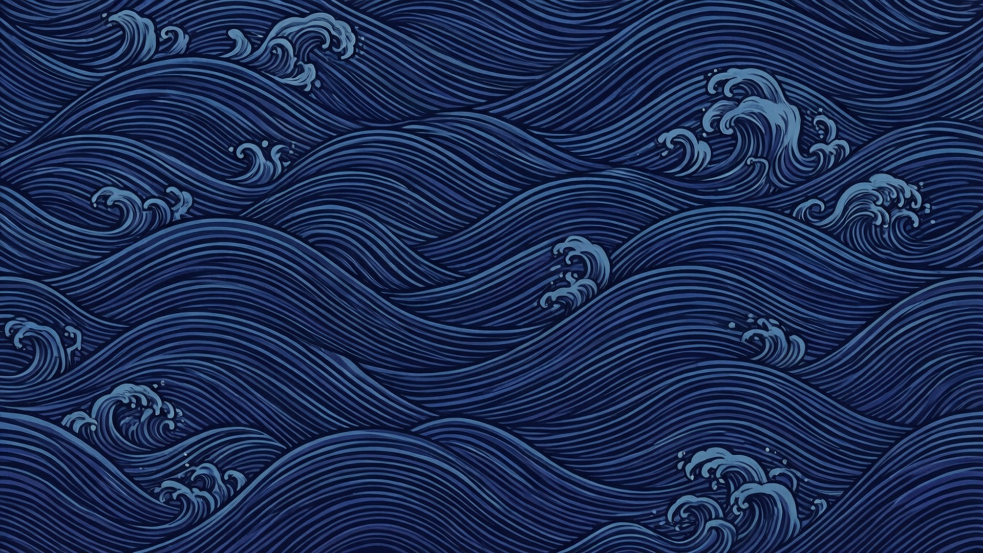 Stiliserede blå bølger Wallpapers