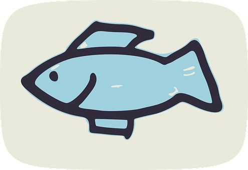 Stiliseret blå fisk illustration Wallpapers