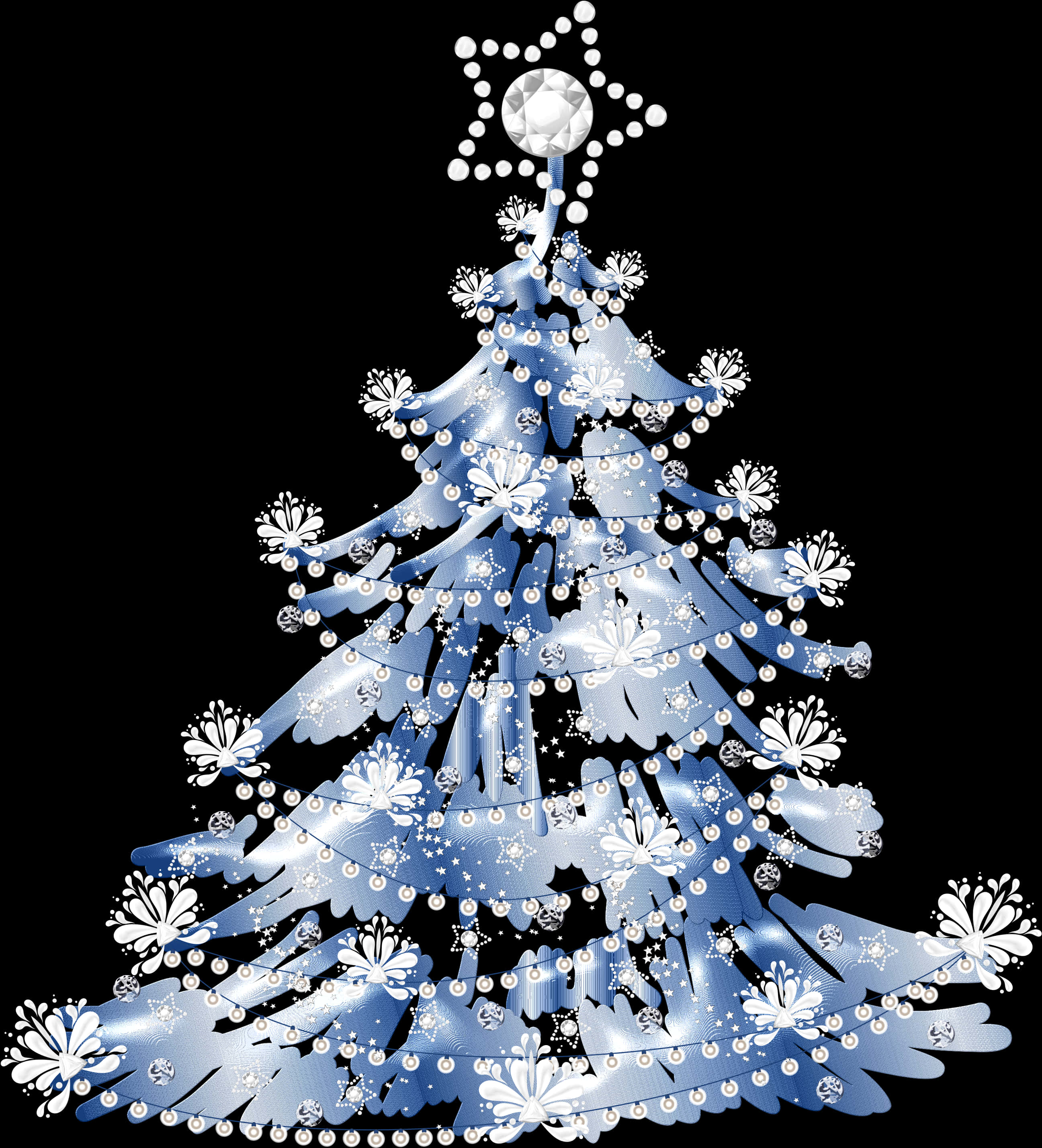 Stiliseret blå juletræsillustration Wallpapers