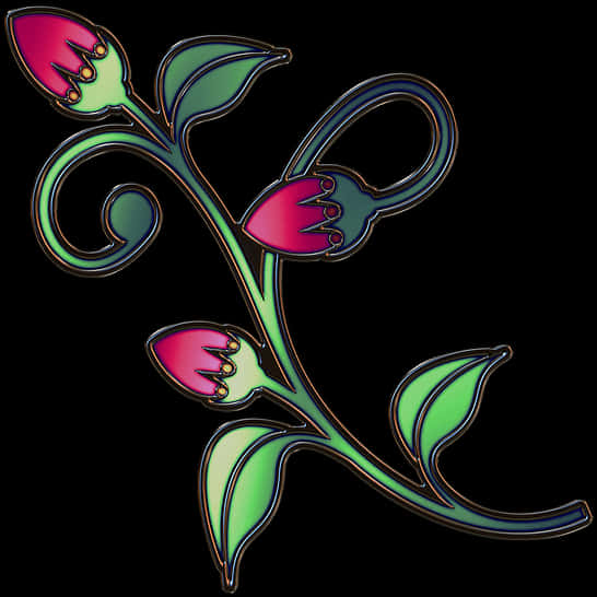 Stiliseret blomsterdesign kunstværk Wallpapers