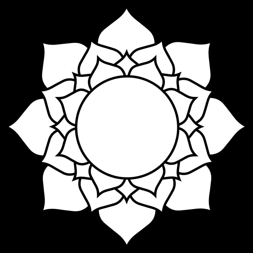 Stiliseret lotusblomst omrids Wallpapers
