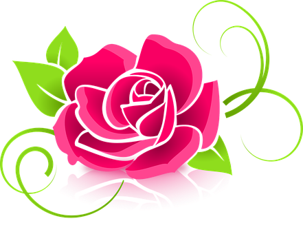 Stiliseret pink rose vektorkunst Wallpapers