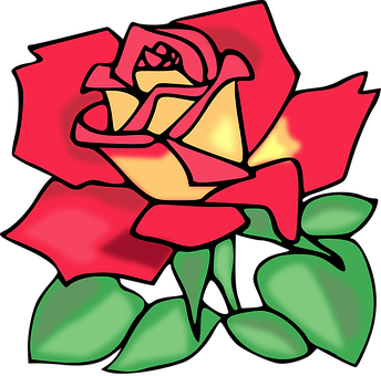 Stiliseret rød og gul rosekunst Wallpapers