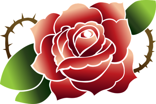 Stiliseret rød rose grafik Wallpapers