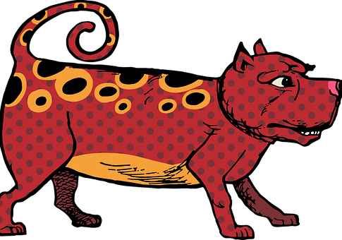 Stiliseret rød tiger illustration Wallpapers