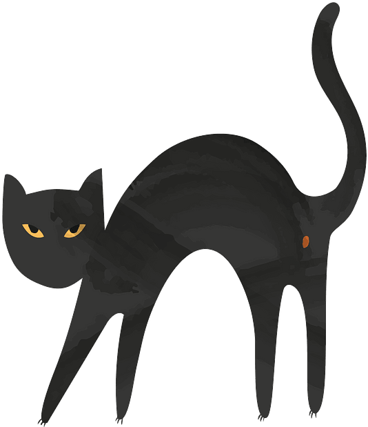 Stiliseret sort kat illustration Wallpapers