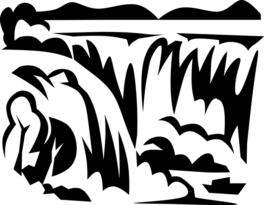 Stiliseret vandfaldsgrafik Wallpapers