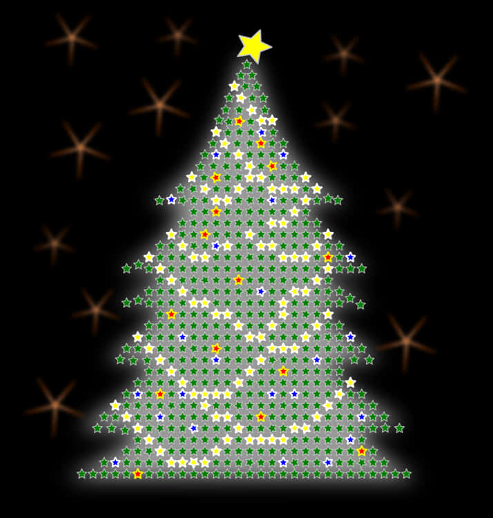Stjernebelyst juletræsillustration Wallpapers