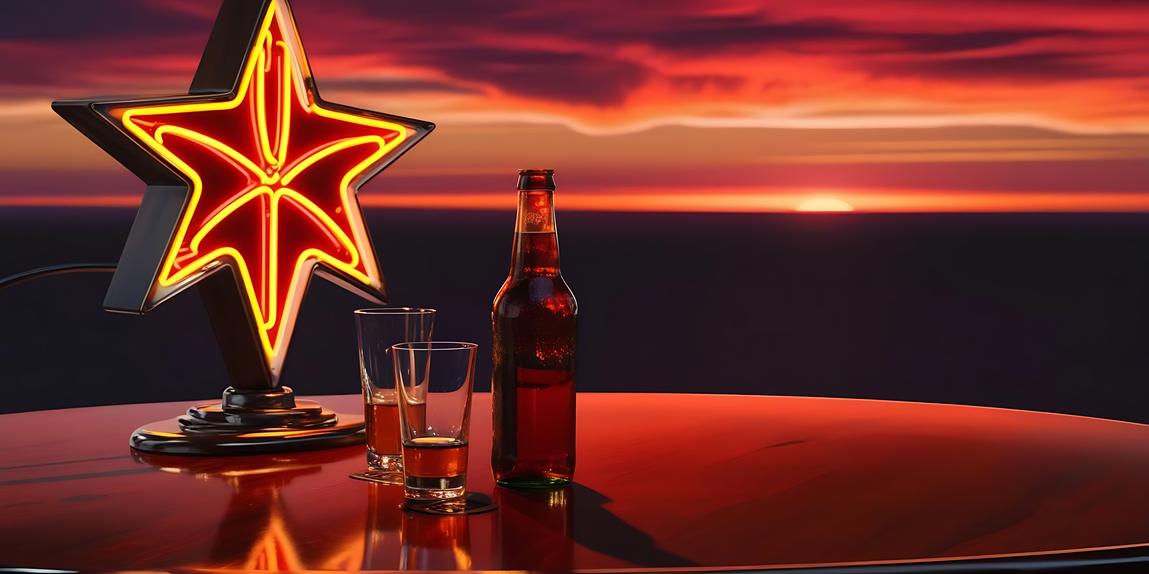 Stjerneformet ferielys ved havet Wallpapers