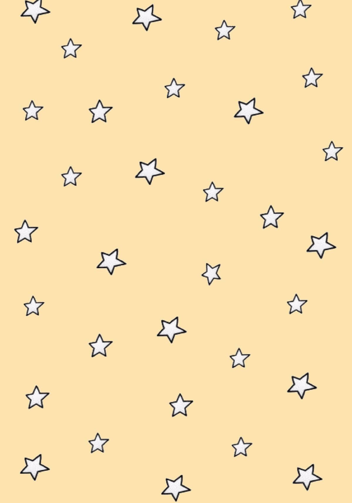 Stjernehimmel Sød Pastelgul Æstetik Wallpapers