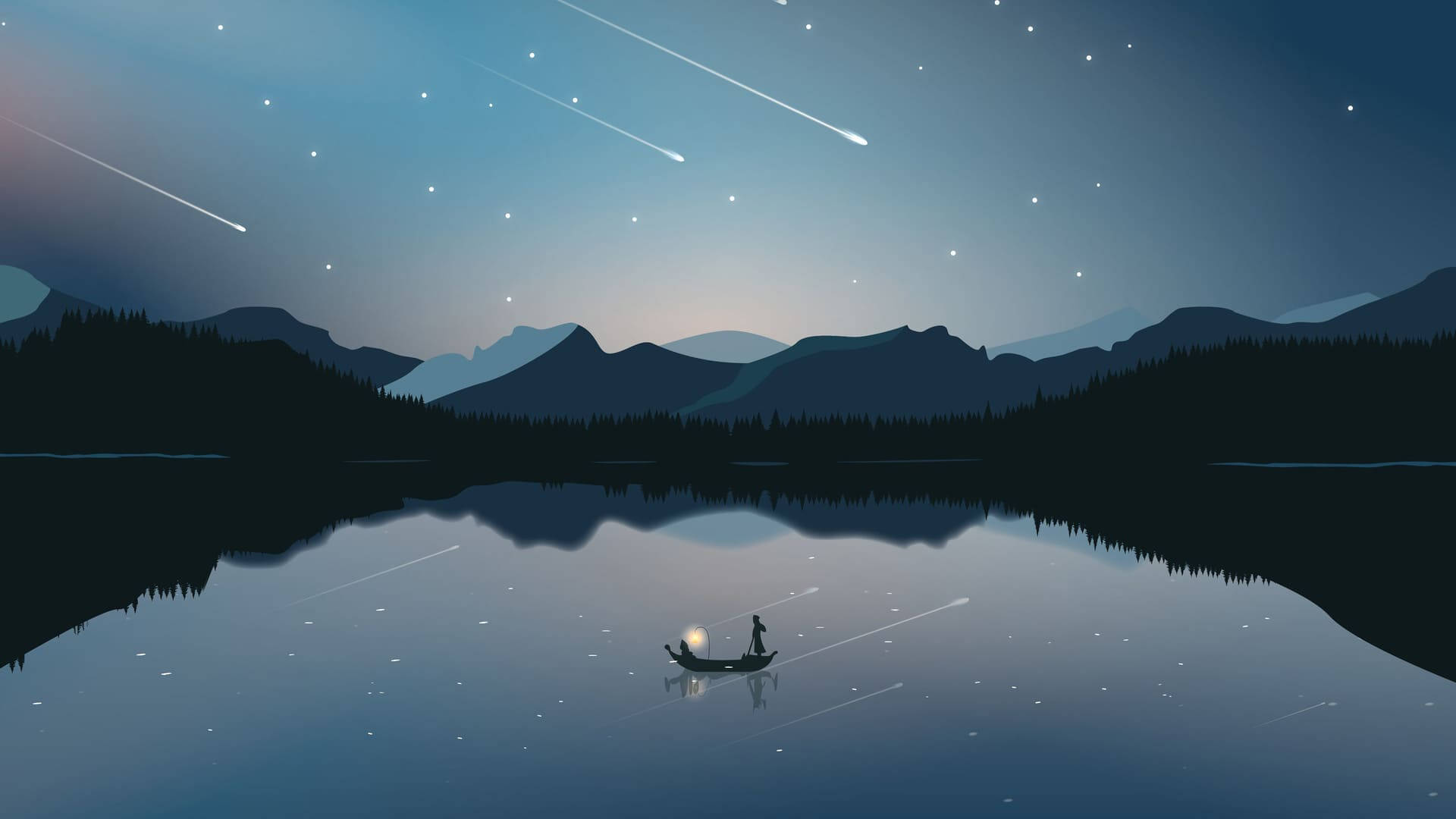 Stjernenat Blå Æstetik PC Wallpapers