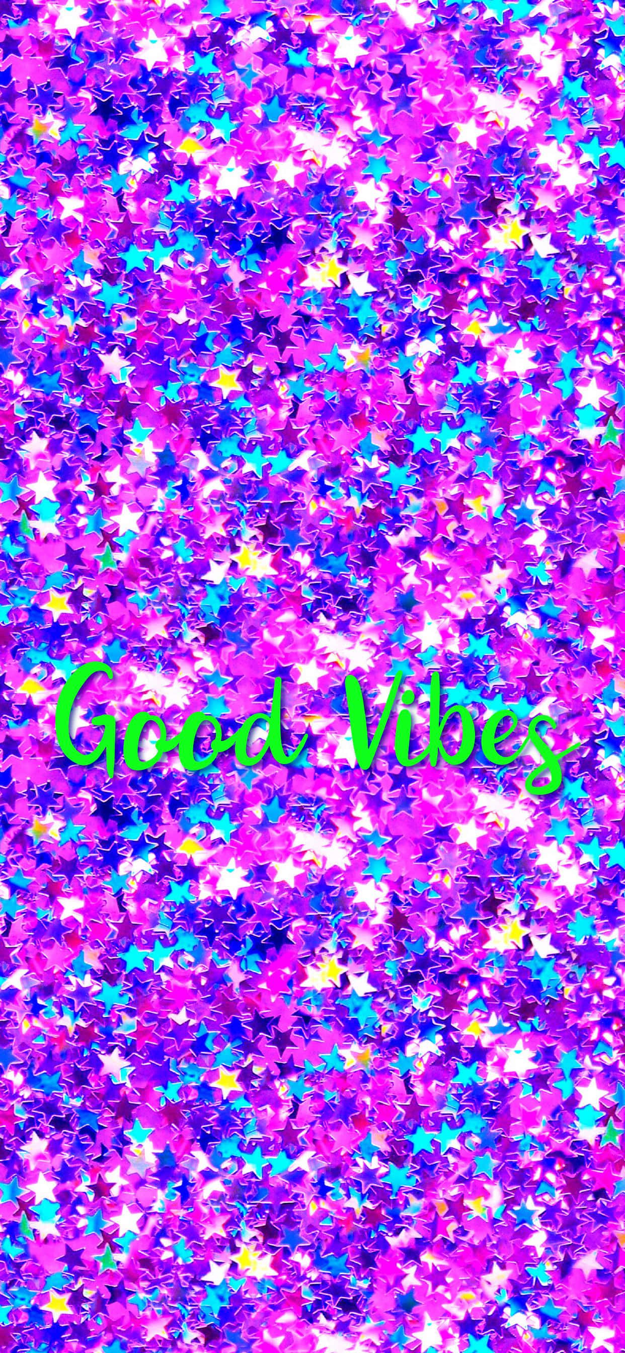 Stjernepailletter Good Vibes iPhone Wallpapers