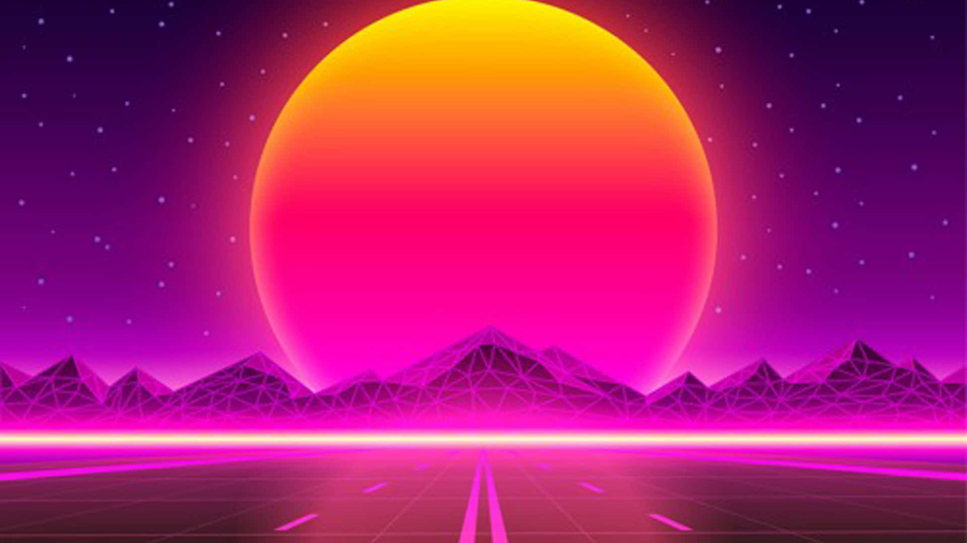 Stor orange og pink måne Wallpapers
