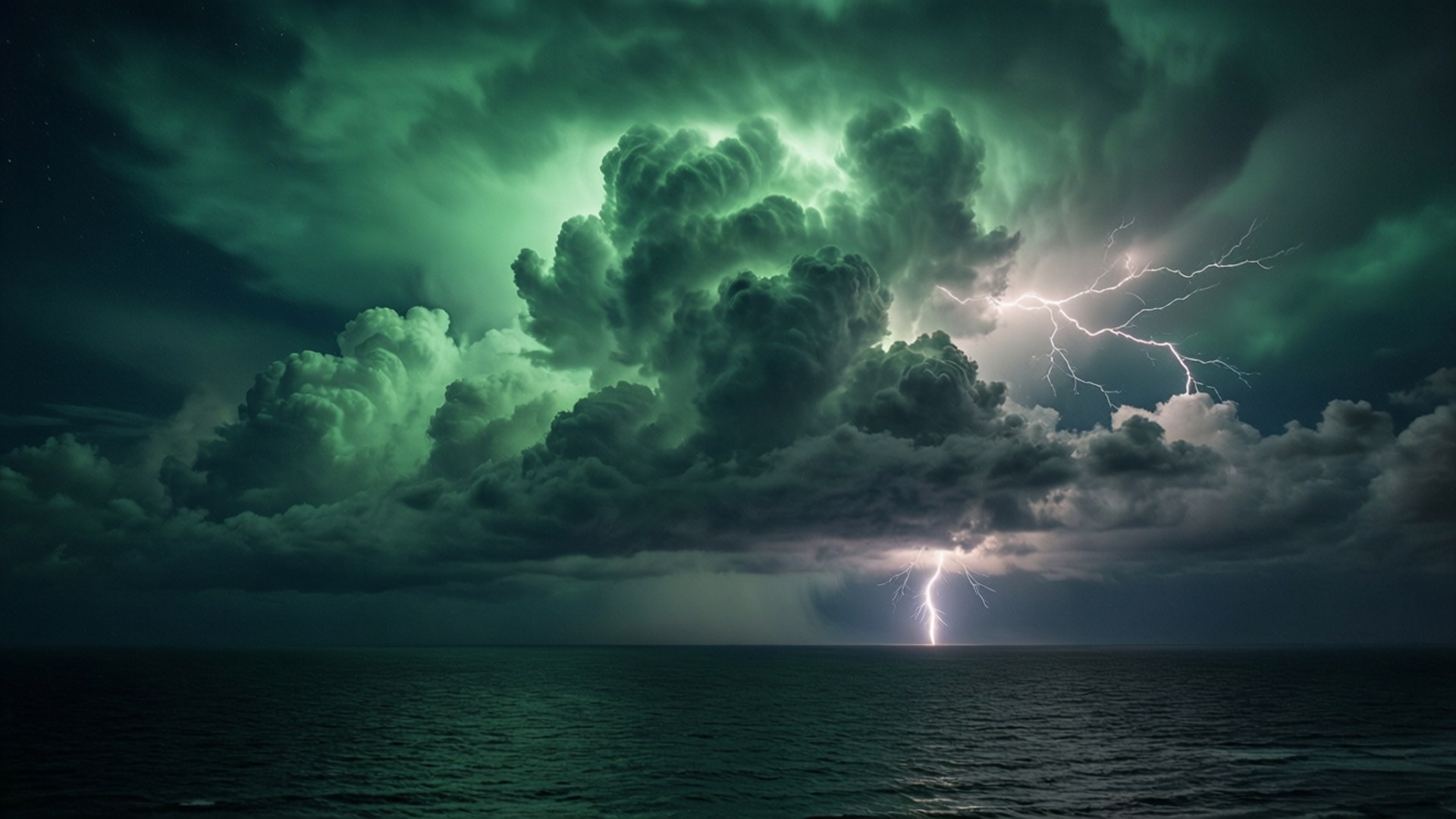 Storm over mørkt hav Wallpapers