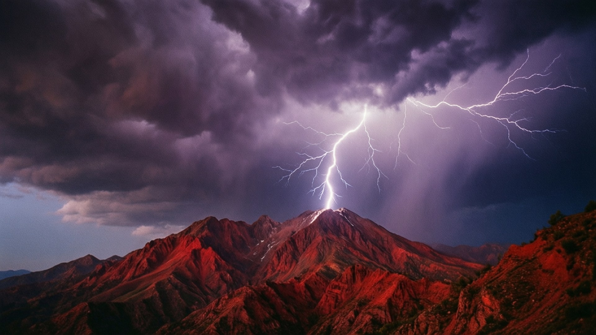 Storm over rødt Wallpapers