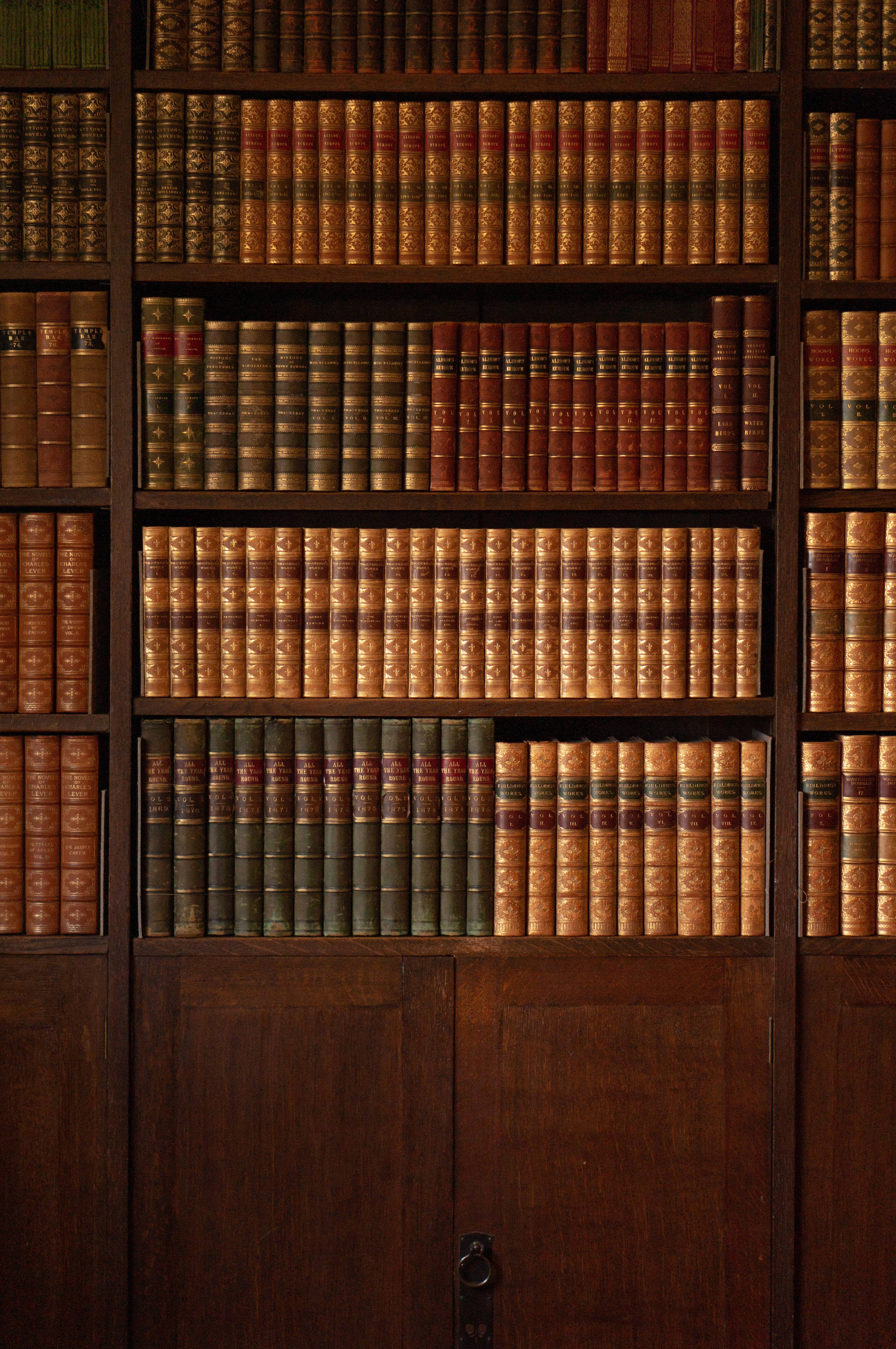 Storslået æstetisk vintage bibliotek Wallpapers