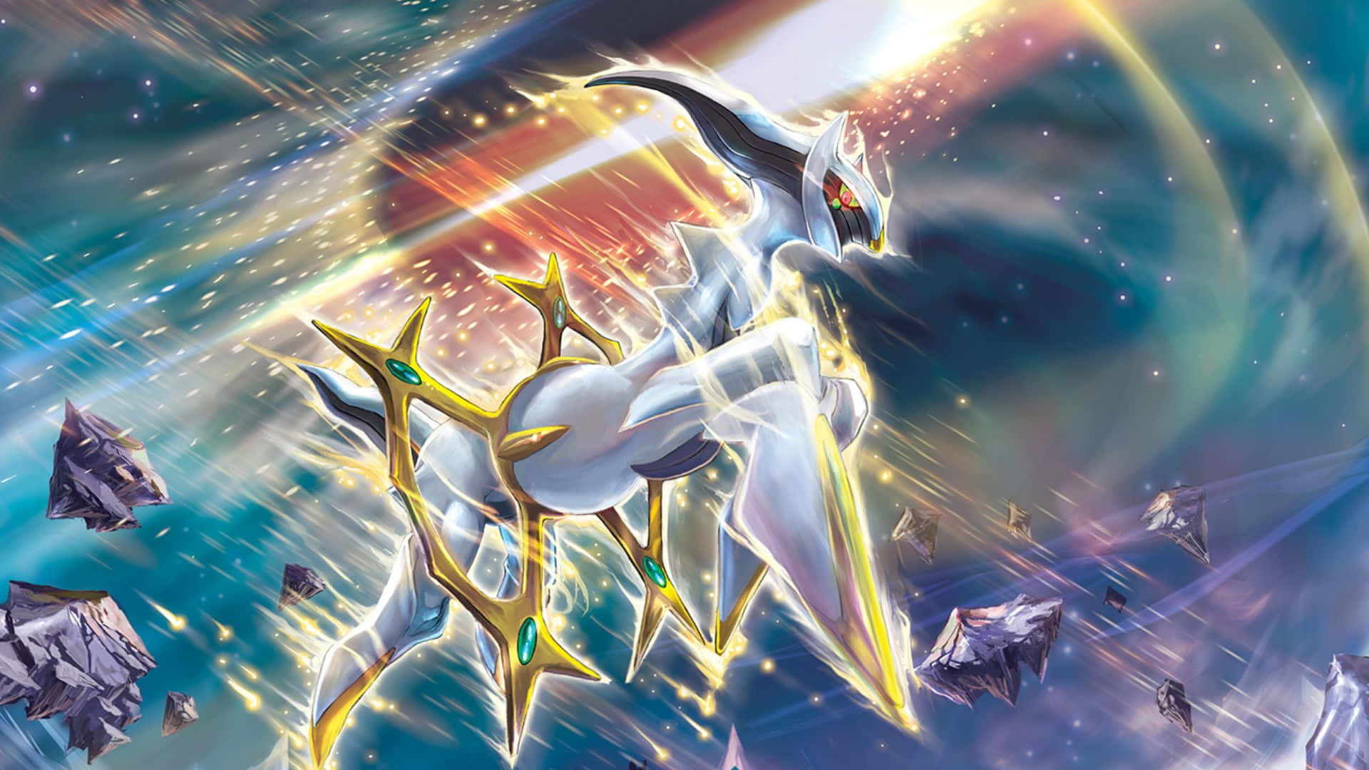 Storslået baggrund med den legendariske Pokémon Arceus Wallpapers
