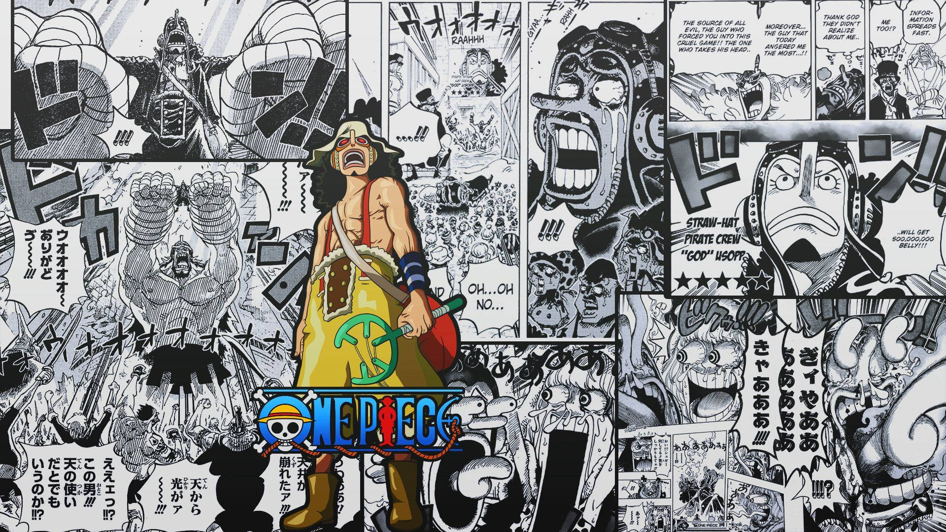 Stråhat Usopp Manga Panel Wallpapers