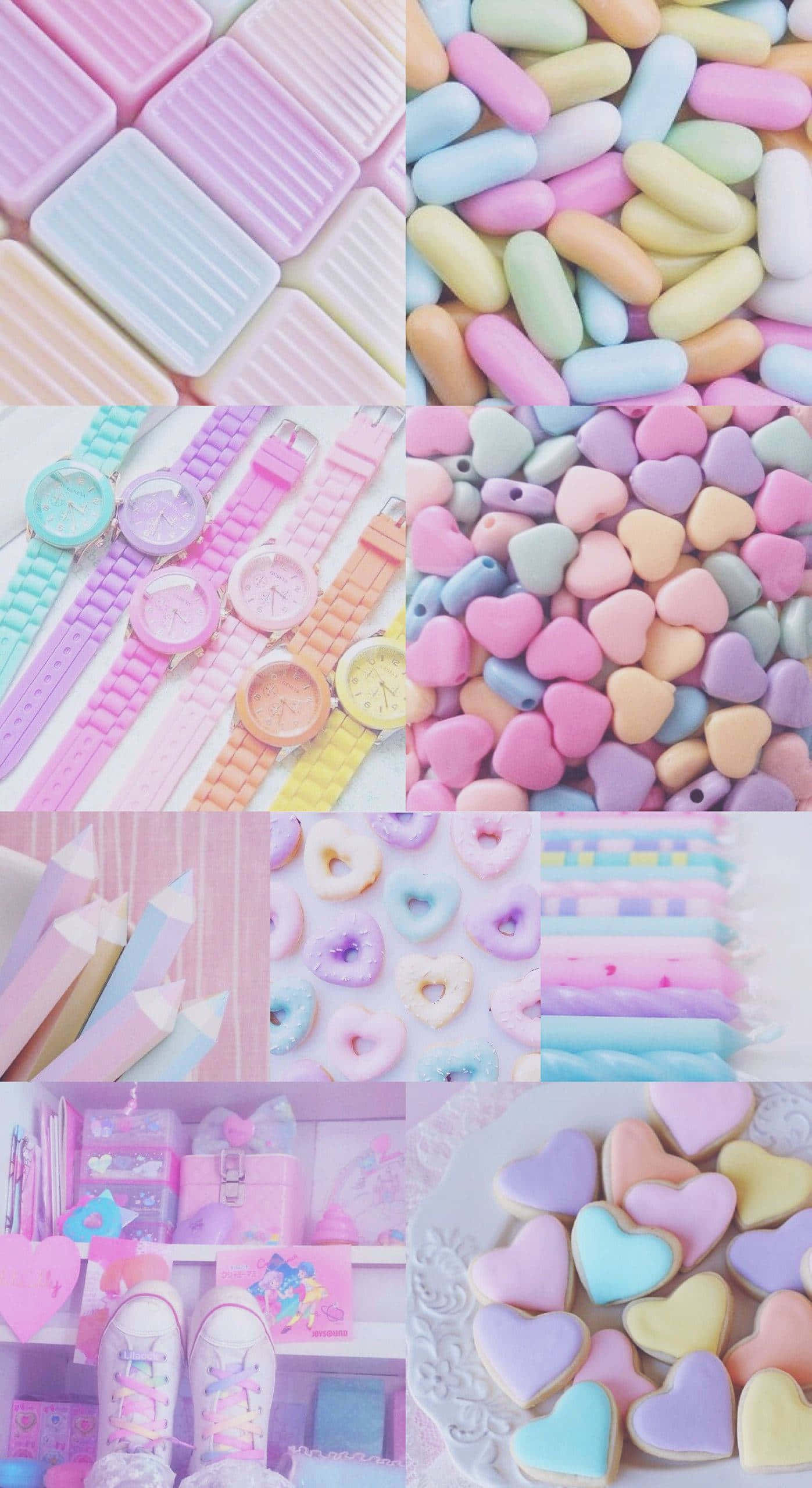 Strålende regnbue af pastelfarver Wallpapers