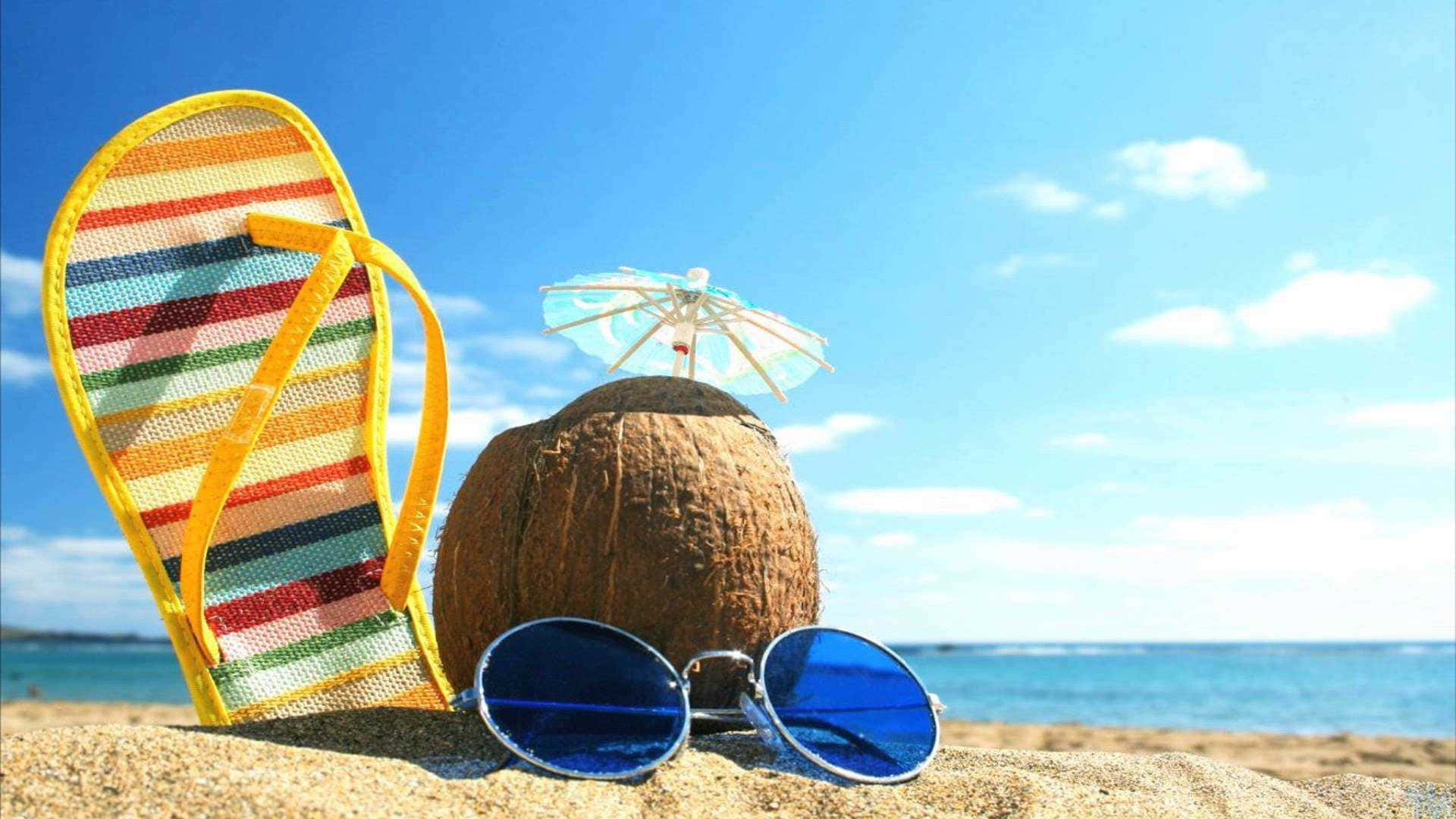 Strandkokosnød sommeræstetik billede Wallpapers